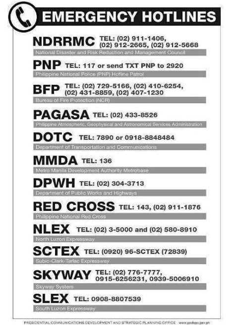 EMERGENCY HOTLINES